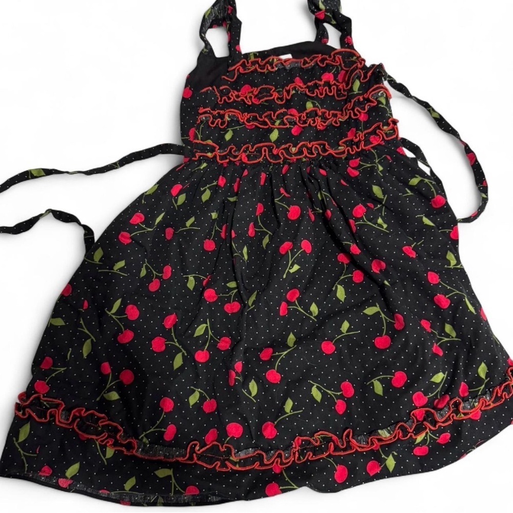 Jenny & Me Girls 6 Cherry Print Sundress Polka Dot Dress Y2K Vintage